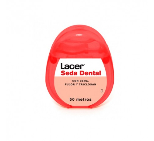 Lacer seda dental con cera, fluor y triclosan (50 m)